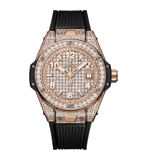 hublot gold diamond watch|diamond encrusted Hublot watch.